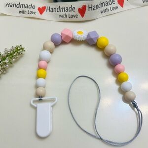 Handmade Love Pastel Beaded Pacifier Clip